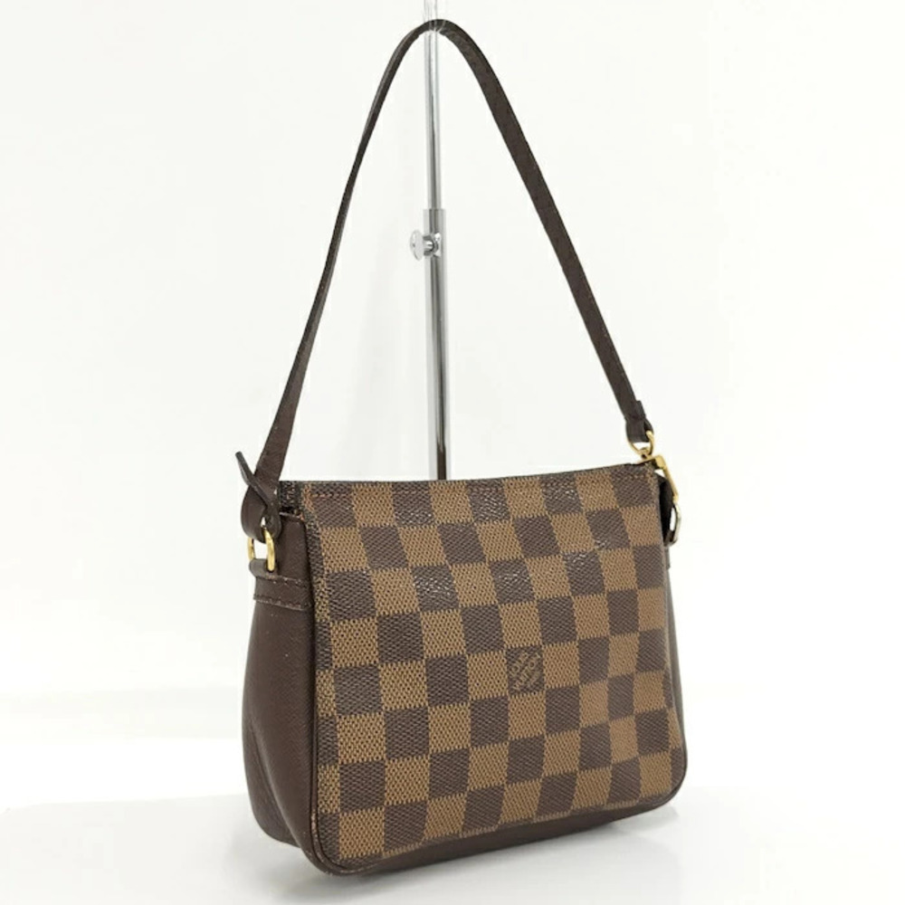 Louis Vuitton Trousse Makeup Accessory Pouch Clutch Damier Ebene Brown